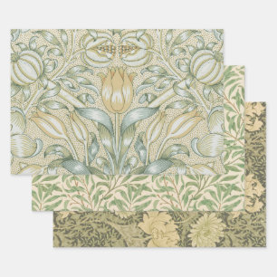 William Morris Pomegranate Pattern Antique Lily Wrapping Paper Sheets