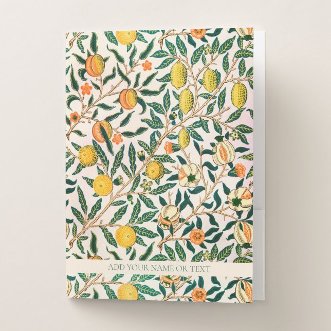 WILLIAM MORRIS "POMEGRANATE" POCKET FOLDER (Front)