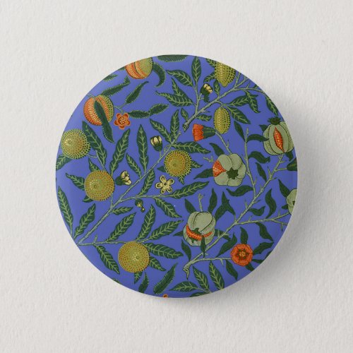William Morris Pomegranate Wallpaper Pinback Button