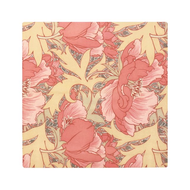 William Morris Poppies Floral Art Nouveau Pattern (Front)