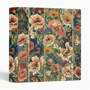William Morris Poppies Floral Art Nouveau Pattern  3 Ring Binder