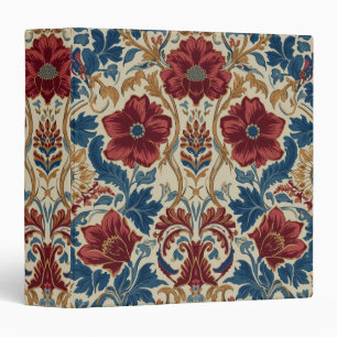 William Morris Poppies Floral art Nouveau Pattern  3 Ring Binder