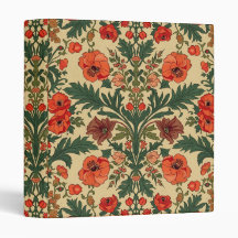 William Morris Poppies Floral Art Nouveau Pattern 