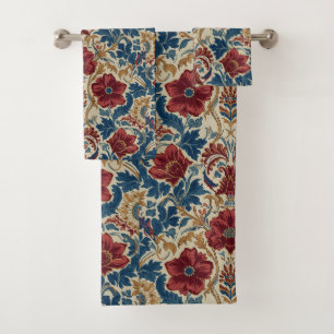 William Morris Poppies Floral art Nouveau Pattern  Bath Towel Set