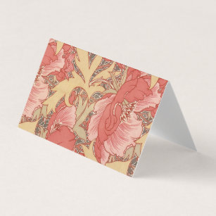 William Morris Poppies Floral Art Nouveau Pattern Business Card