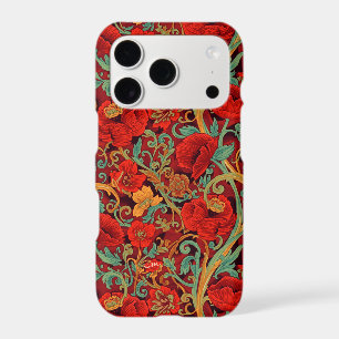 William Morris Poppies Floral Art Nouveau Pattern iPhone 17 Pro Case