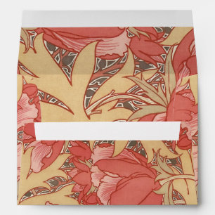 William Morris Poppies Floral Art Nouveau Pattern Envelope