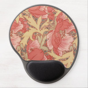 William Morris Poppies Floral Art Nouveau Pattern Gel Mouse Pad