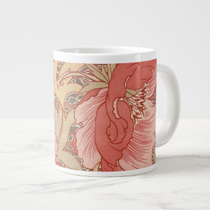 William Morris Poppies Floral Art Nouveau Pattern Giant Coffee Mug