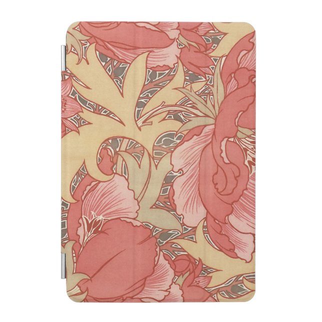 William Morris Poppies Floral Art Nouveau Pattern iPad Mini Cover (Front)