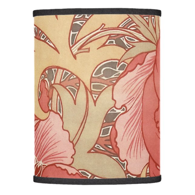 William Morris Poppies Floral Art Nouveau Pattern Lamp Shade (Front)