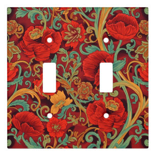 William Morris Poppies Floral Art Nouveau Pattern  Light Switch Cover