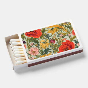 William Morris Poppies Floral Art Nouveau Pattern Matchboxes