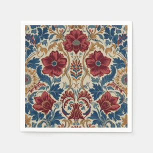 William Morris Poppies Floral art Nouveau Pattern Napkins