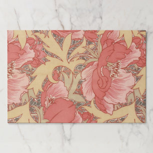William Morris Poppies Floral Art Nouveau Pattern Paper Pad
