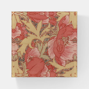 William Morris Poppies Floral Art Nouveau Pattern Paperweight