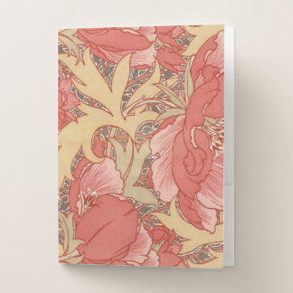 William Morris Poppies Floral Art Nouveau Pattern Pocket Folder