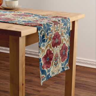 William Morris Poppies Floral art Nouveau Pattern Short Table Runner