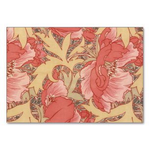 William Morris Poppies Floral Art Nouveau Pattern Table Number