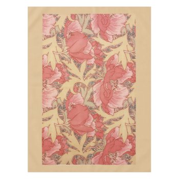 William Morris Poppies Floral Art Nouveau Pattern Tablecloth by artfoxx at Zazzle