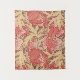 William Morris Poppies Floral Art Nouveau Pattern Tapestry
