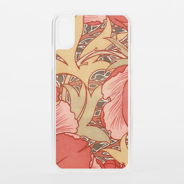 William Morris Poppies Floral Art Nouveau Pattern Uncommon iPhone Case (Back)