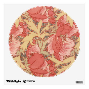 William Morris Poppies Floral Art Nouveau Pattern Wall Decal