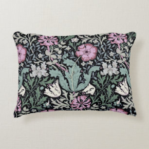William Morris Poppy Botanical Victorian Wallpaper Accent Pillow