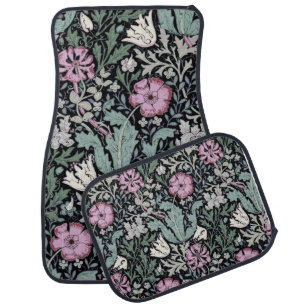 William Morris Poppy Botanical Victorian Wallpaper Car Floor Mat