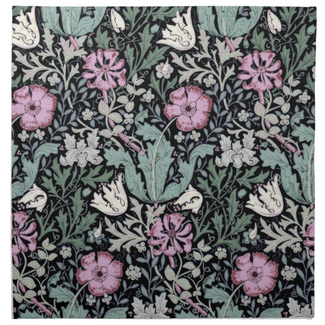 William Morris Poppy Botanical Victorian Wallpaper Cloth Napkin (Front)