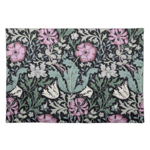 William Morris Poppy Botanical Victorian Wallpaper Cloth Placemat