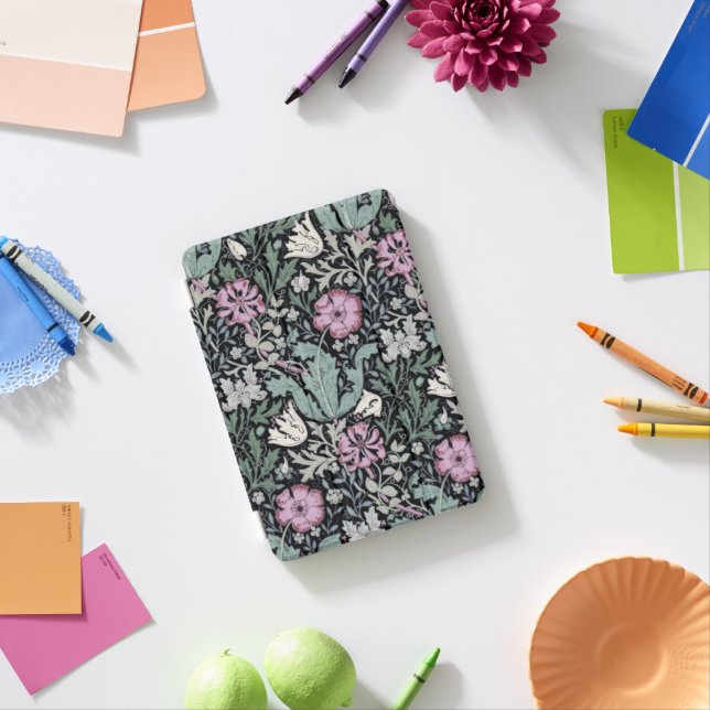 William Morris Poppy Botanical Victorian Wallpaper iPad Mini Cover (In Situ)
