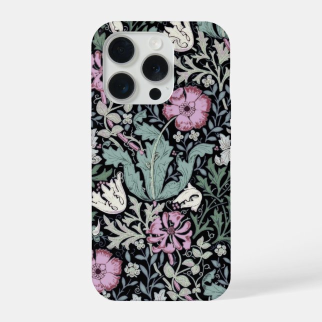 William Morris Poppy Botanical Victorian Wallpaper iPhone Case (Back)