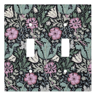 William Morris Poppy Botanical Victorian Wallpaper Light Switch Cover