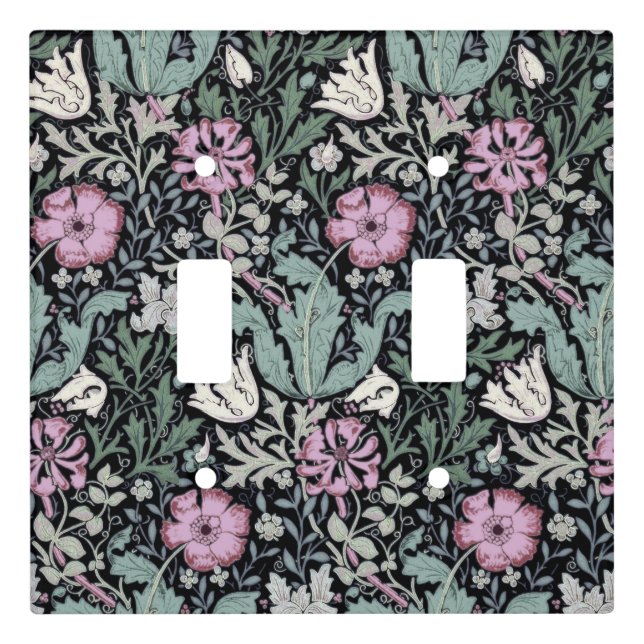 William Morris Poppy Botanical Victorian Wallpaper Light Switch Cover (Front)