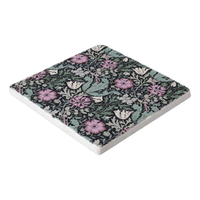 William Morris Poppy Botanical Victorian Wallpaper Trivet (Corner)