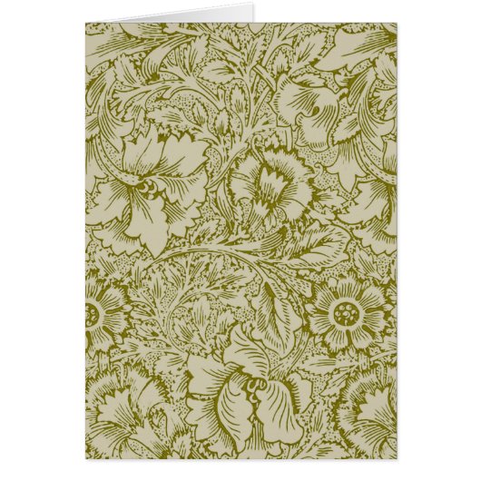 William Morris Poppy Classic Floral Green (Front)