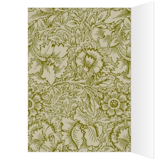 William Morris Poppy Classic Floral Green (Inside (Left))