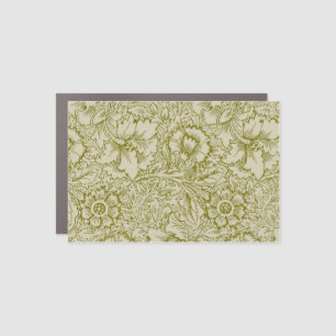William Morris Poppy Classic Floral Green Car Magnet