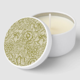 William Morris Poppy Classic Floral Green Mini Candle Favors