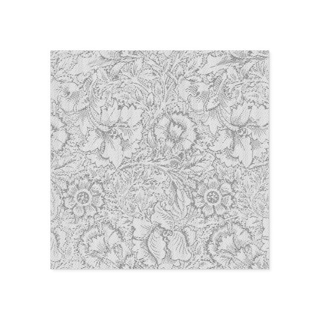 William Morris Poppy Classic Floral Green Rubber Stamp (Imprint)