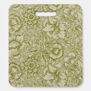 William Morris Poppy Classic Floral Green Seat Cushion