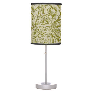 William Morris Poppy Classic Floral Green Table Lamp