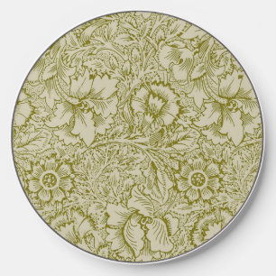 William Morris Poppy Classic Floral Green Wireless Charger