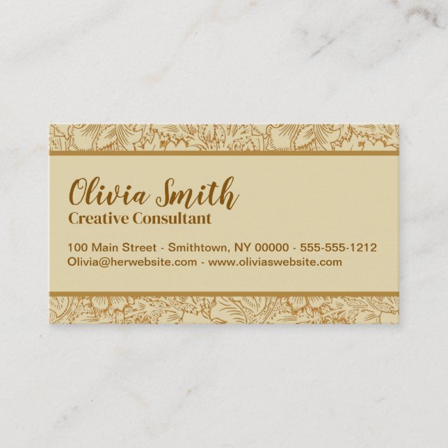 William Morris Poppy Floral Wallpaper Business Card (Front)