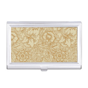 William Morris Poppy Floral Wallpaper Business Card Case
