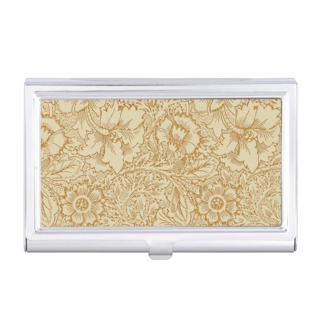 William Morris Poppy Floral Wallpaper Business Card Case (Front)