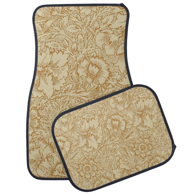William Morris Poppy Floral Wallpaper Car Floor Mat (Set)