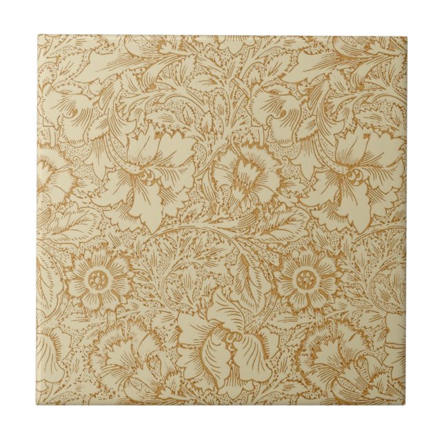 William Morris Poppy Floral Wallpaper Ceramic Tile (Front)
