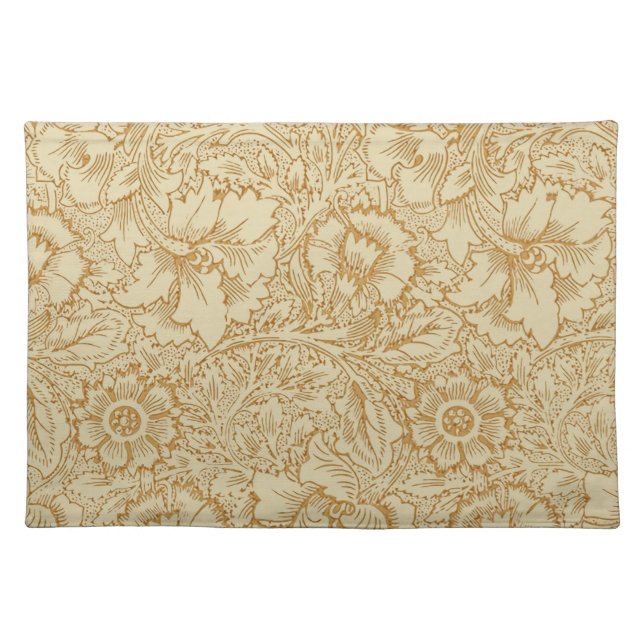 William Morris Poppy Floral Wallpaper Cloth Placemat (Front)